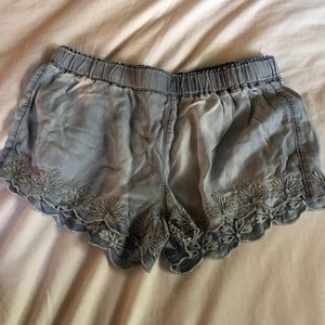 Blue flowery shorts